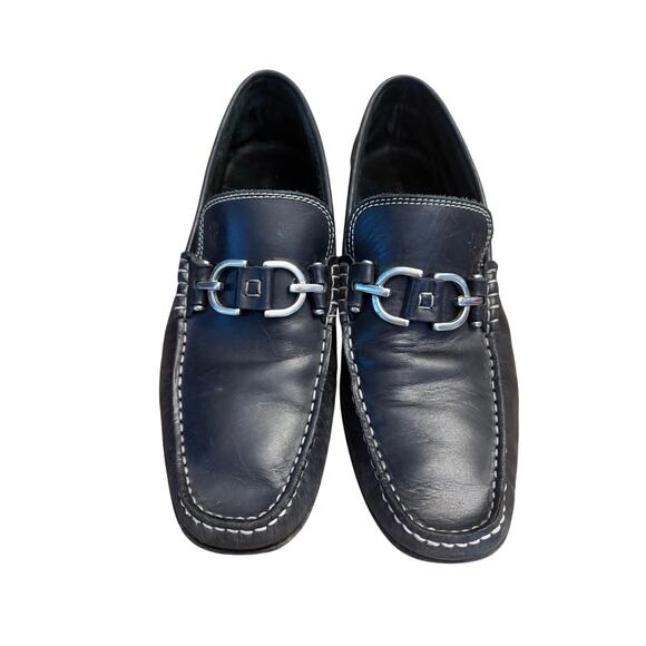 Donald J Pliner Bit Buckle Leather Loafers Men’s 11.5 Black Dress Driving Shoes main image 6